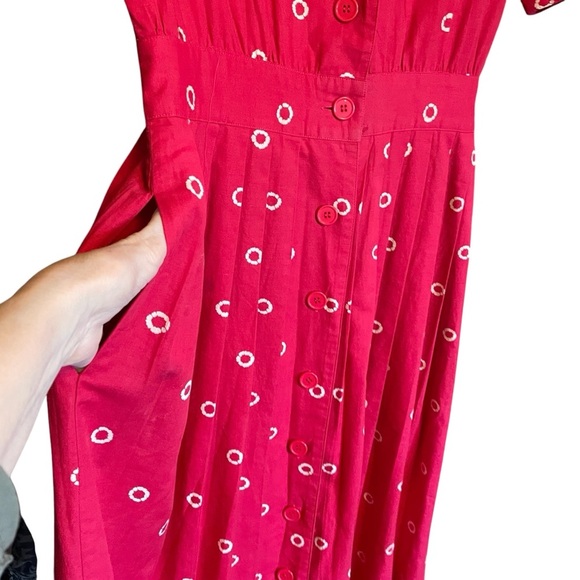 Vintage 1980’s Albert Nipon Executive Dress-Size Medium-Pleated-Button front - Picture 6 of 13